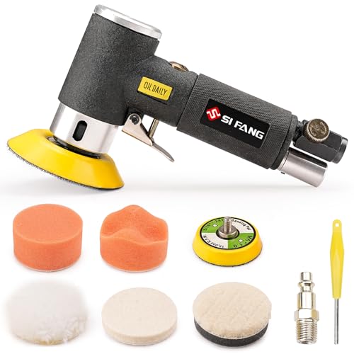 SI FANG Black 2" 3" Mini Orbital Air Sander & Polisher Kit for Auto Body Work - style: 2"3" Buffer Kit