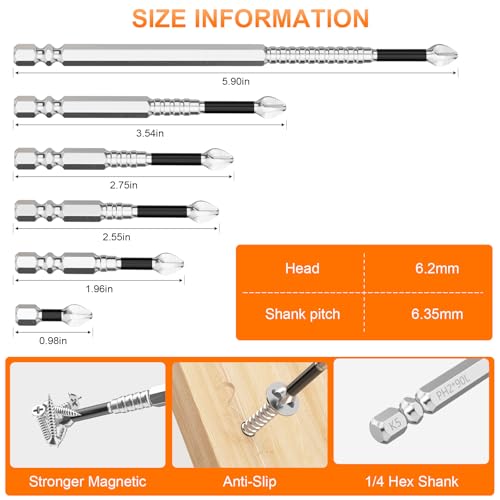 High Magnetic Screwdriver Drill Bit Set - 12Pcs - color: 12 Pcs