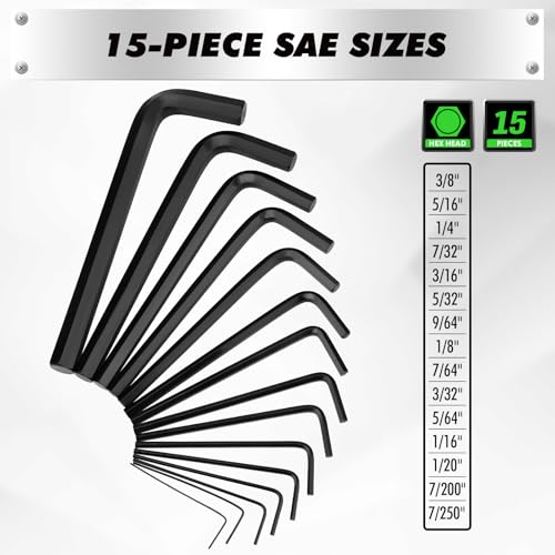 41-Piece Hex Key Allen Wrench Set, Allen Key with Ergonomic Torque Handle, SAE(0.028"-3/8"), Metric(0.7mm-10mm), Torx(T9-T50), Heat Treated Cr-V Steel Wrench Set for Bicycles with 3-Layer Storage Case - style: 41pcs New Version