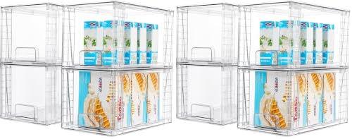 Vtopmart 8 Pack Stackable Clear Pantry Storage Drawers, Large - size: 4Pack 7"H (Pack of 2)