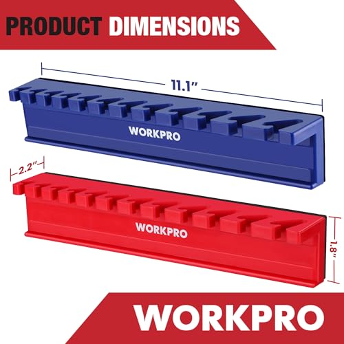 WORKPRO 2-Piece Magnetic Wrench Organizer, 24 Slots Wrench Holder - style: Wall mount wrench organizer(2PC)