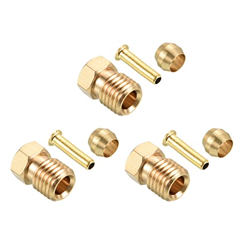 PATIKIL 2.5mm ID 4mm OD Tube Brass Compression Assortment Kit 3 Set - size: 2.5mmx4mm