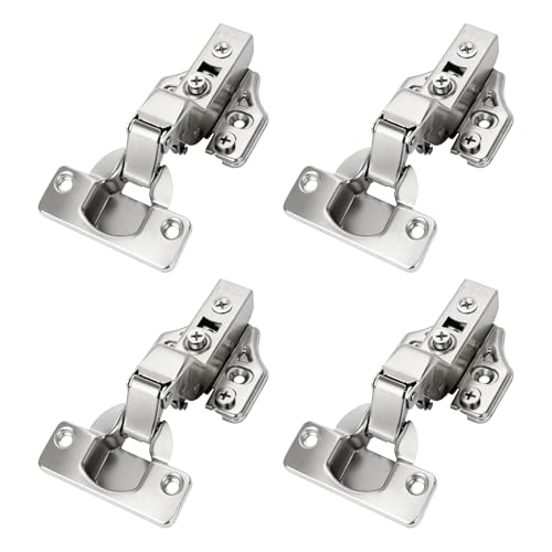 4 Pcs 105° Soft Close Cabinet Hinges 35mm, 3D Inset Hinge - size: Inset