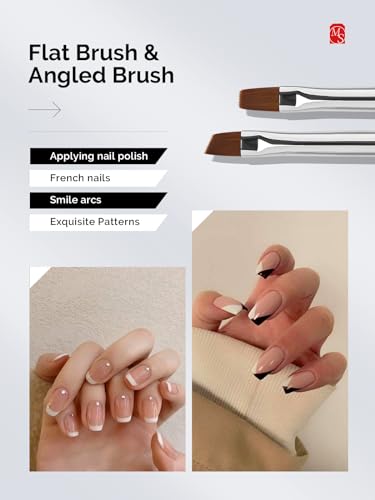 MelodySusie Nail Art Brushes Set,6pcs Professional Pen - color: Black, size: 6