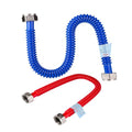 2 Pack, Upgrade Hot & Cold Water Heater Hose, 1" FIP x 1" FIP x 24 in Length Stainless Steel Corrugated Water Line Connector For Water Softener Tanks, Rubber Coating Red & Blue - size: red+blue 1"Fx1"F, 24"L(0.7"ID)