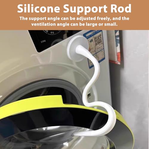 Magnetic Washer Door Stopper & Holder Strong Flexible Prop to Keep Front Load Washer/Dryer Door Open Fits LG Samsung Laundry Accessories (White) - color: White