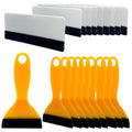 Black Felt Edge Squeegee Tool,Car Vinyl Film Wrapping Decal Glass Window Tint,Wallpaper Sticker Installation Spatula, Patching Putty Paint Flexible Small Plastic Scraper(Yellow 10Pcs,White 10Pcs) - size: Yellow 10PCS,White 10PCS