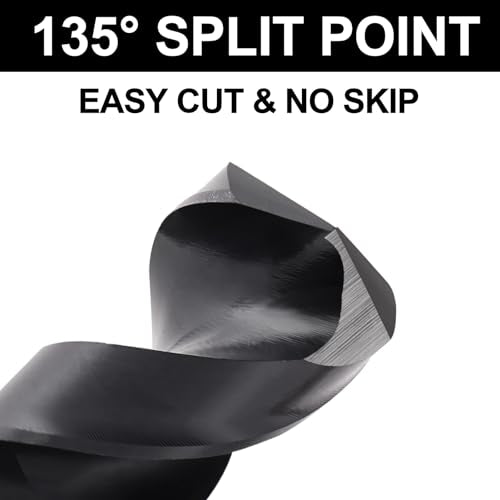 1inch Drill Bit for Metal and Hardened Steel, M35 Cobalt 1/2 Inch Reduced Shank Industrial Grade Heavy Duty Drill Bit, with Index Storage Case - size: 1 in