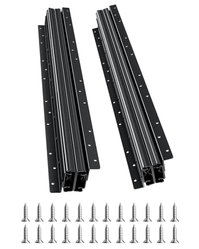 VEVOR Undermount Heavy Duty Drawer Slides, 16 24 32 40 Inch 260 lb Load Capacity Full Extension Ball Bearing Under Stair Cabinet Rails, Bottom Stair Cabinet Glides Track Runners(24inch, Black) - size: 24 Inch