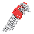 HAUTMEC Torx Allen Wrench Set, 9PCS Star Allen Key Set, T10-T50 Star Allan Wrench Sets, CR-V Steel, Drilled Tips for Tamper Resistant Fasteners, HT0222-SS - style: 9 PCS Star Key