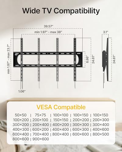 monTEK Heavy Duty Tilting TV Wall Mount for 60-120 Inch TVs up to 300 lb - size: 60"-120" Tilting