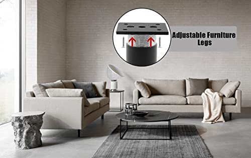 4-Pack Adjustable Aluminum Alloy Furniture Legs 10" Height Black - color: Black, size: 10 Inch