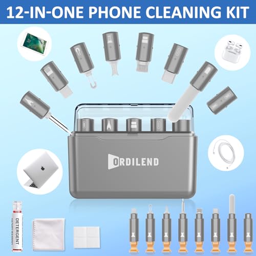 iPhone Cleaning Kit for Charging Port, Cleaner Kit for AirPod Phone, Grey - color: Grey
