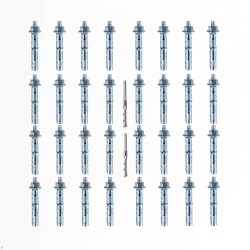 5/16×4" Heavy Duty Hollow Wall Anchors, Through-Hardened Expansion Screws for Hollow Brick, Lightweight Brick and Porous Block, 25 PCS,Includes Impact Drill Bit - size: 5/16×4"