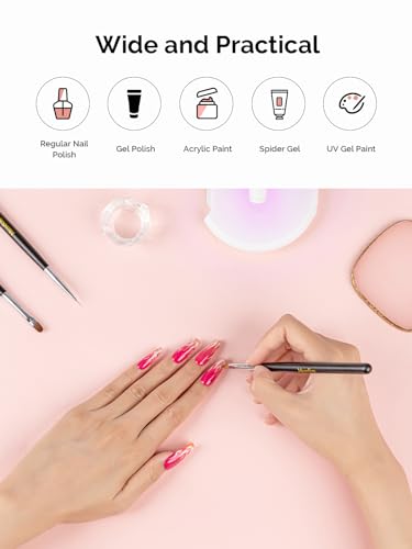 MelodySusie Nail Art Brushes Set,6pcs Professional Pen - color: Black, size: 6