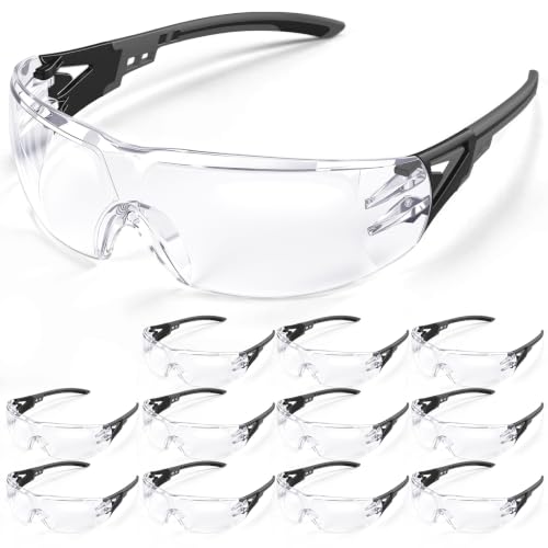 TBET Clear Safety Glasses Bulk for Men, ANSI Z87.1& UV Protection Glasses