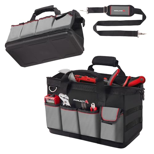 IRONLAND 16.5 Inch Hard & Sturdy Bottom Tool Bag Organizer for Men