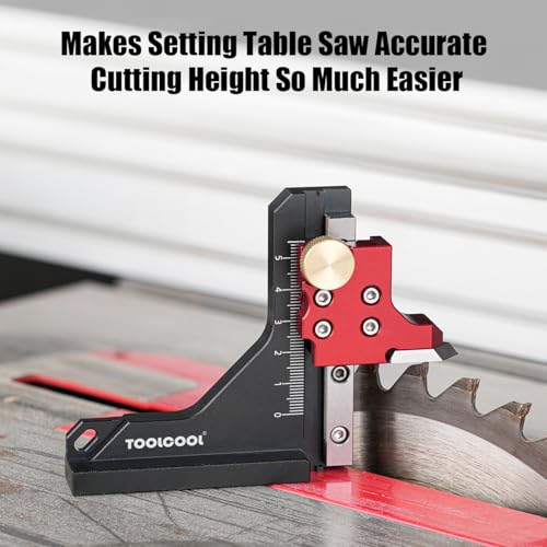 TOOLCOOL Table Saw Height Gauge Router Depth Gauge Tool Setting Gauge with Scriber Marking Tool Function (Metric)