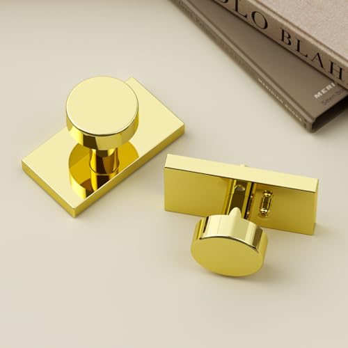 Polished Brass Door Knobs Privacy Door Knobs Interior with Lock - color: Polished Brass
