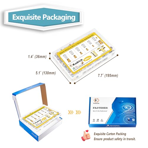 KADRICK 940pcs Metric Rivet Nut Assortment Kit,Sizes:M3 M4 M5 M6 M8 M10 M12 - size: Metric Kit 940Pcs