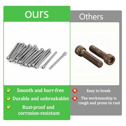 100 Pcs M3 x 40mm Socket Head Cap Screws Metric, Allen Socket Drive, 304 Stainless Steel, Full Thread, Bright Finish, Machine Thread - size: M3 x 40-100Pcs