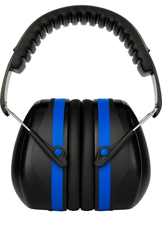 G & F Products Safety Ear Muffs 2 Pack, 34dB NRR Hearing Protection with Adjustable Headband for Shooting, Work & Kids - color: Blue (1 Pc)