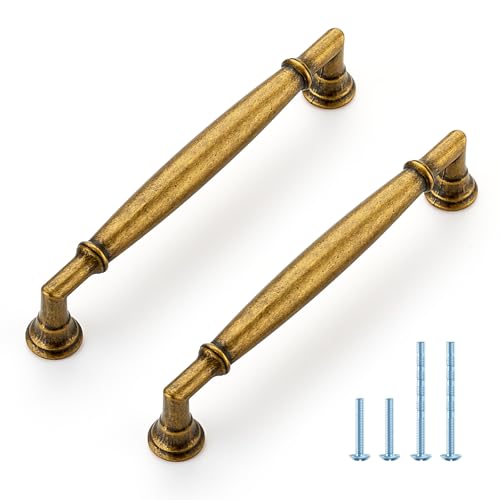 HOME EDIT Antique Brass Cabinet Handles 5 Inch Pulls 20 Pack - color: Antique Brass, size: 5 inches Hole Center