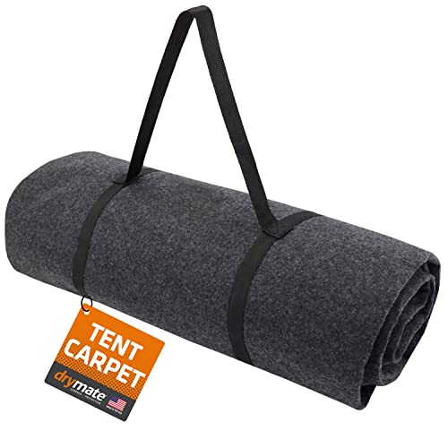 Drymate Tent Carpet Mat, Protective Waterproof Liner Keeps You Warm & Dry, Camping Floor Rug Accessory (7'4" x 8'4"), Durable, Lightweight, Soft & Comfortable, Trimmable Material (USA Made) (Charcoal) - size: 7'4" x 8'4" (Rectangular)