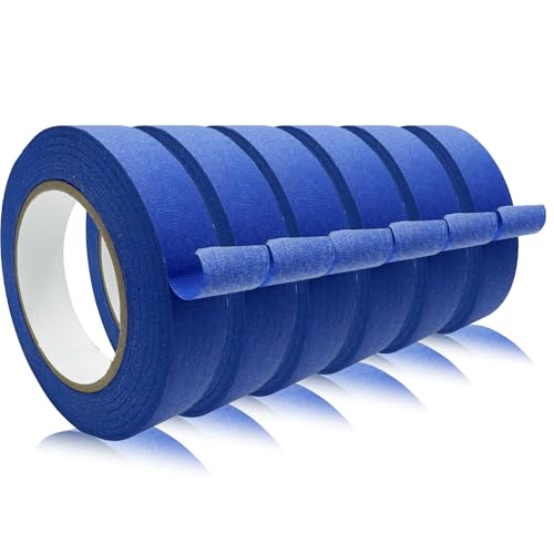 Masking Tape, Blue Tapes, Painters Tape, Artist Painter's Painting Paper Tape for Multi-Purpose Wall Paint, DIY Crafts, Scrapbook, Decoration, Labeling, Edge Finishing, 0.94INx60.1YDSx6 Rolls=360.6YDS - size: 6 Rolls, 0.94IN X 60.1YD