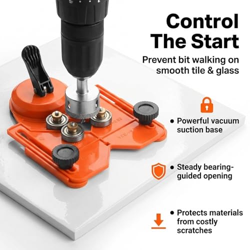 Drilax Adjustable Diamond Drill Guide with Suction Base 1/8 to 3-1/4 Inch