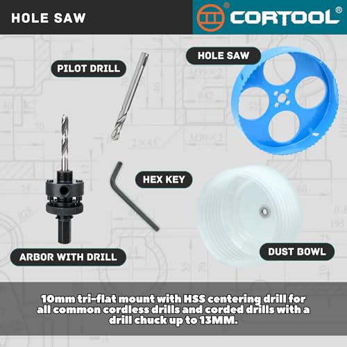 6.25 Hole Saw for Recessed Lights, 6-1/4 Hole Saw Dust Bowl for Recessed Lighting 6 Inch, with Bi-Metal Wood Metal Drywall Hole Cutter - style: 6-1/4"（159mm）& Dust Bowl
