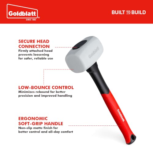 Goldblatt 12 oz. Low Recoil Double Face White Flooring Rubber Mallet Hammer - size: 12 oz.