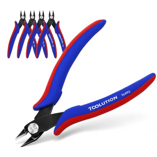 5 Pack Flush Wire Cutters - Small Diagonal Cut Pliers Snips - color: 5"- 5 Pack