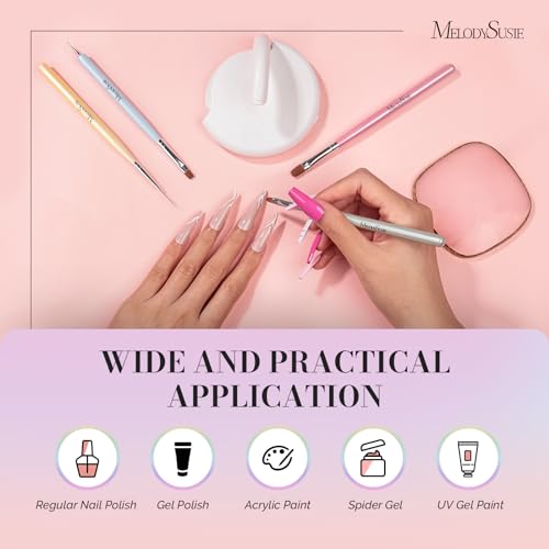 MelodySusie Nail Art Brushes Set, 6pcs Nail Art Design Pen Painting Tools - color: Color, size: 6