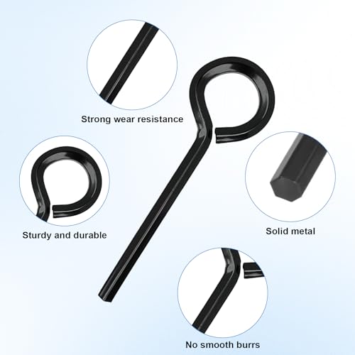 12pcs 5/32 inch Standard Hex Dogging Key with Full Loop, Black Solid Metal Allen Key Sets Wrench for Keychain Push Bar Panic Exit Device Key