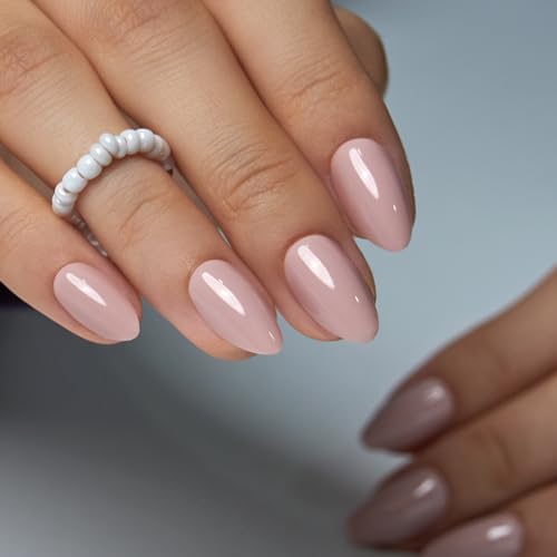 CurvLife Medium Almond Press On Nails, Milky Pink - color: A3 - Milky Pink