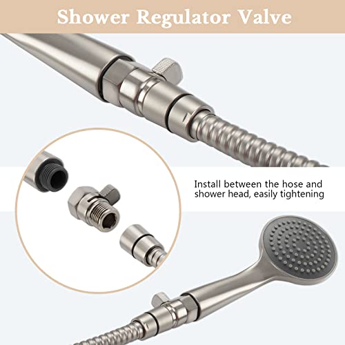 APLusee Shower Head Flow Restrictor for Bathroom Shower, Brushed Nickel - color: Brushed Nickel