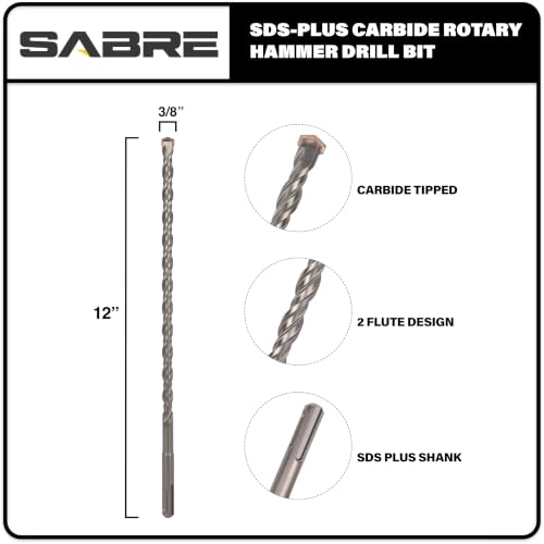 3/8 Inch x 12 Inch SDS Plus Rotary Hammer Drill Bit - size: 3/8" x 12" Version 2