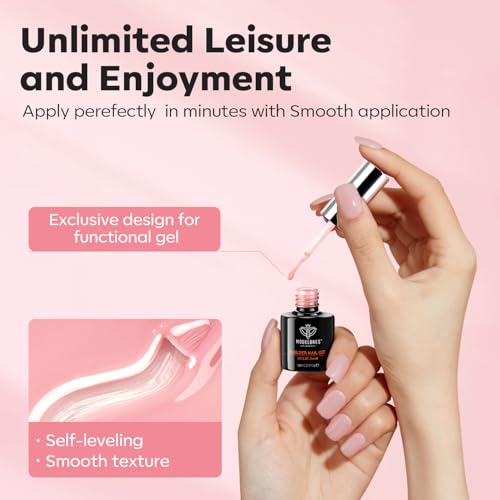 modelones Base Coat Builder Nail Gel, 2 Pcs Clear and Rose Nude Pink - color: Builder Clear Rose