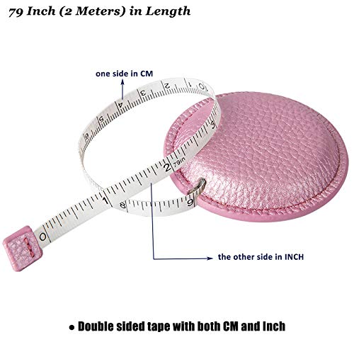 Tape Measure for Body Measuring, 79Inch/2Meters Retractable Measuring Tape for Body Fabric Sewing Tailor Cloth Knitting Craft Measurements Dual Sided - color: R-Bright pink-1 Pack
