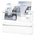 2 Pack Acrylic Magazine Holder,17 Inch Clear Wall Book Shelves