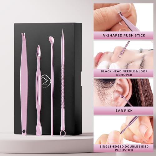 Manicure Set, Stainless Steel Nail Clipper Set with Travel Case - color: Rose Purple