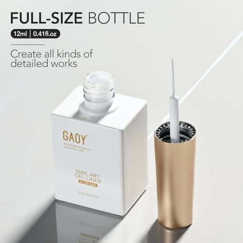 GAOY White Swirl Gel Nail Polish Art Liner, 12ml Classic Color - color: Classic White