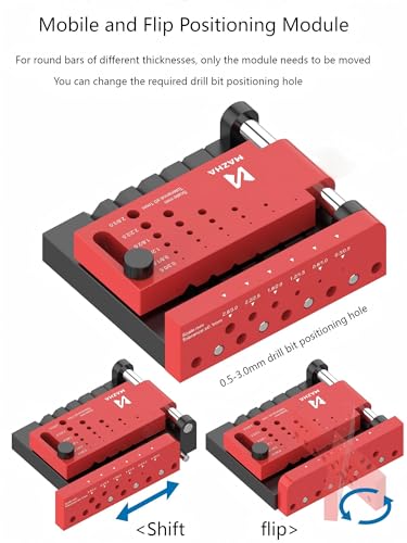 Round Rod Center Locator and Drill Shank Positioning Module Drill Guide Jig Punching Hole Locator Drilling Tool for Model Building Tool, Figure DIY Modification,Crafts (Art Deco Set)