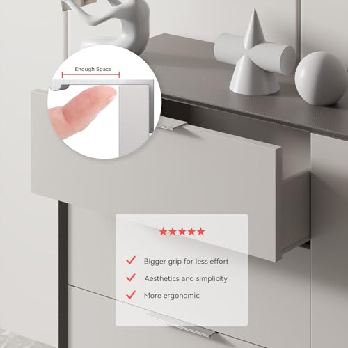 Rergy 10 Pack 1-5/16" Cabinet Pulls Brushed Nickel Finger Pulls for Cabinet - color: Brushed Nickel, size: Hole Center: 1.3in(33mm)