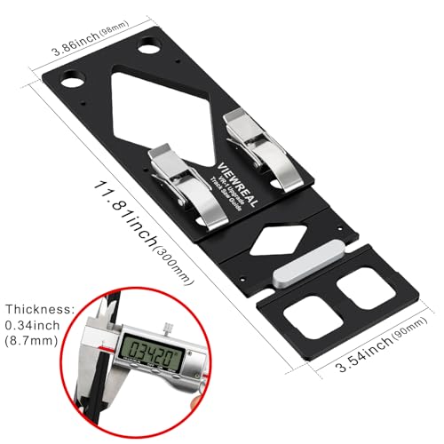Track Saw Guide Rail Square CNC-Machined Track Saw Square Guide with Edge Support, 90° Right Angle Cutting Tool Compatible with Festool and Makita Compact Parallel Guide System Accessory - color: Black