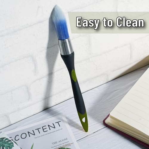 Bates- Trim Paint Brush, 2 pcs, 0.75 Inch, Black & Green Handle, Trim Brushes for Painting - color: Green-black, size: 0.75 inch, 2 Pack