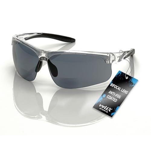 voltX ULTIMATE SPORTS Smoke Bifocal Reading Safety Glasses +2.0 Dioptre - color: Vx612 Smoke, size: +2.0 Dioptre
