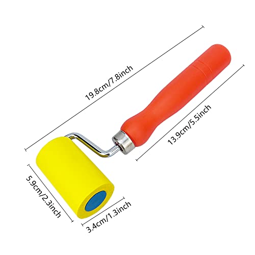 Umaki Soft Sponge Seam Roller, Vehicle Vinyl Wrap Wheel Roller, Enhancing Stickiness Pressure Roller Tool for Car Wraps, Film Tinting or Wallpaper, with Lightweight Handle, Yellow, 1Pack