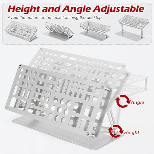 Screwdriver Organizer Holder Rack: Height Adjustable (Silver) - color: Silver